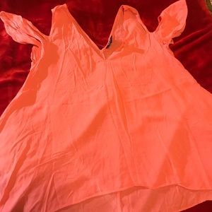 Pink tank with side sleeves